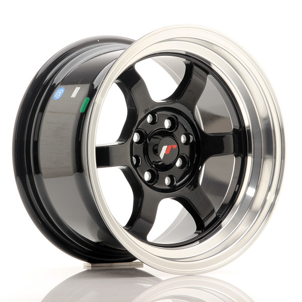 Japan Racing Felge JR12 15x8,5 ET13 4x100/114 Gloss Black w/Machined Lip